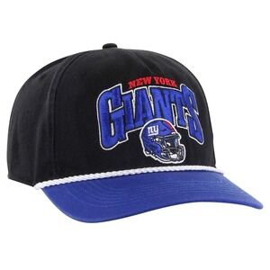 NWTS Men's '47 New York Giants Palermo Hitch Adjustable Hat Black Royal Snapback